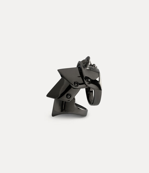 Vivienne Westwood armour ring in ruthenium